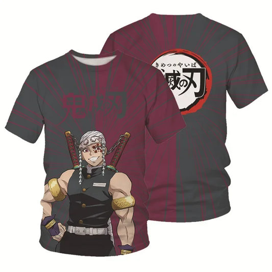 Demon Slayer: Kamado Tanjirou  T shirt 3D  Short Sleeve Y2k Tees