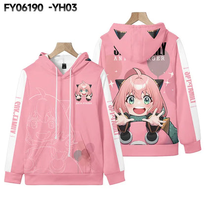 Spy X Family: D Teens Boys Tops Girls Cartoon Harajuku Hoodie Streetwear Japan Anime Spy X Family Anya Forger Cosplay Hoodies Sweatshirt