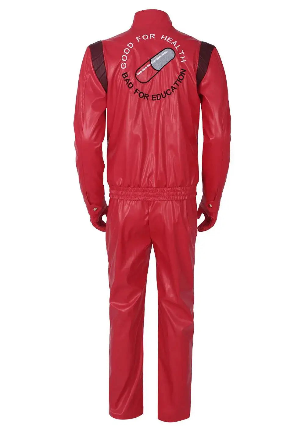 Akira: Shotaro Kaneda Men Cosplay Costume Capsule Embroidered Red Leather Biker Jacket Halloween Party Full Set Outfit