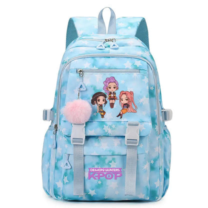 KPop Demon Hunters: Student Backpack Large Capacity Schoolbag Teenagers Student Backpack Women's Travel Laptop Bagpack