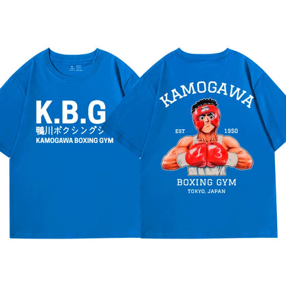 Hajime No Ippo: Kamogawa Boxing T-Shirt Makunouchi Takamura KGB Graphic Harajuku Streetwear