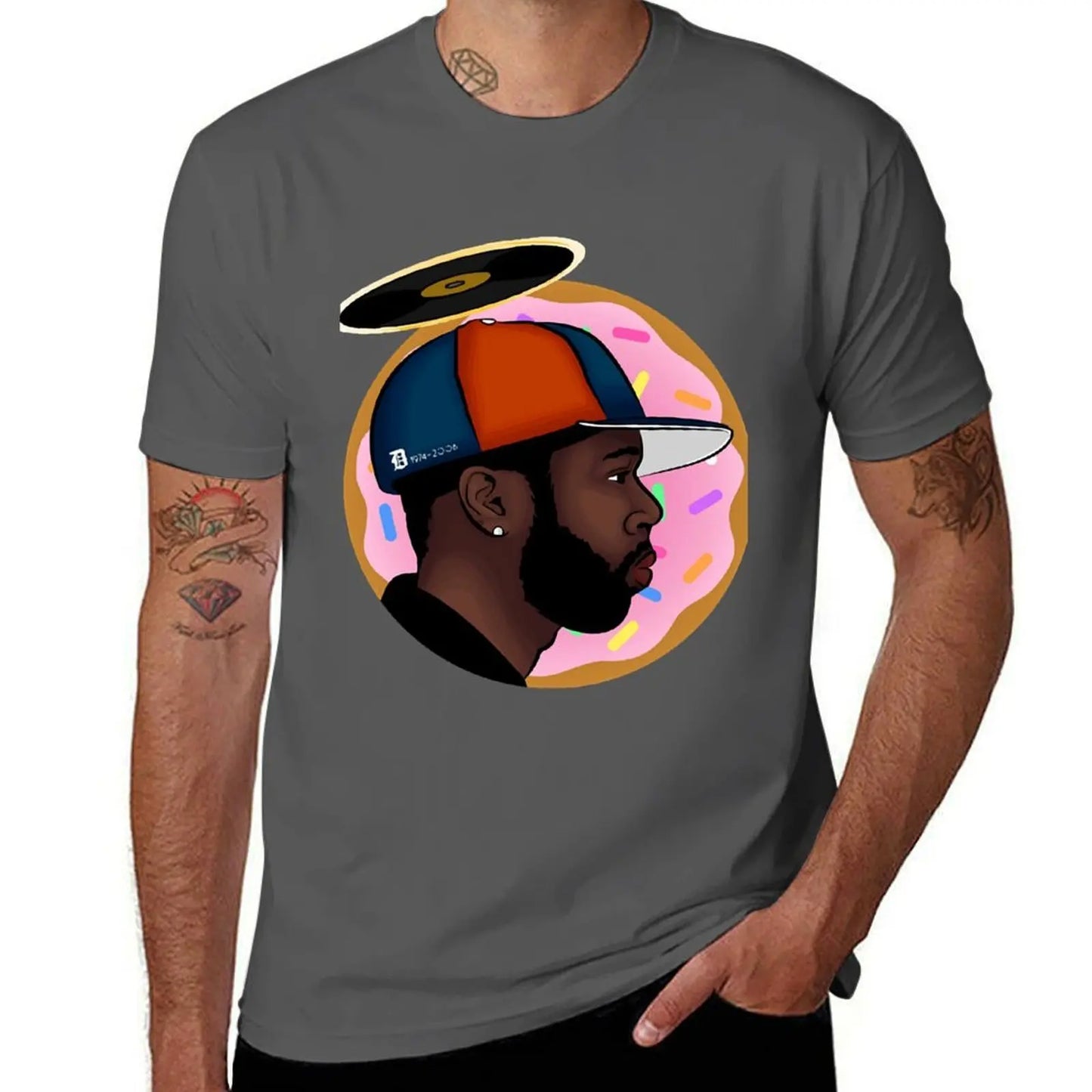 J Dilla: Donuts T-Shirt Basic Solid Color Short Sleeve Cotton Top