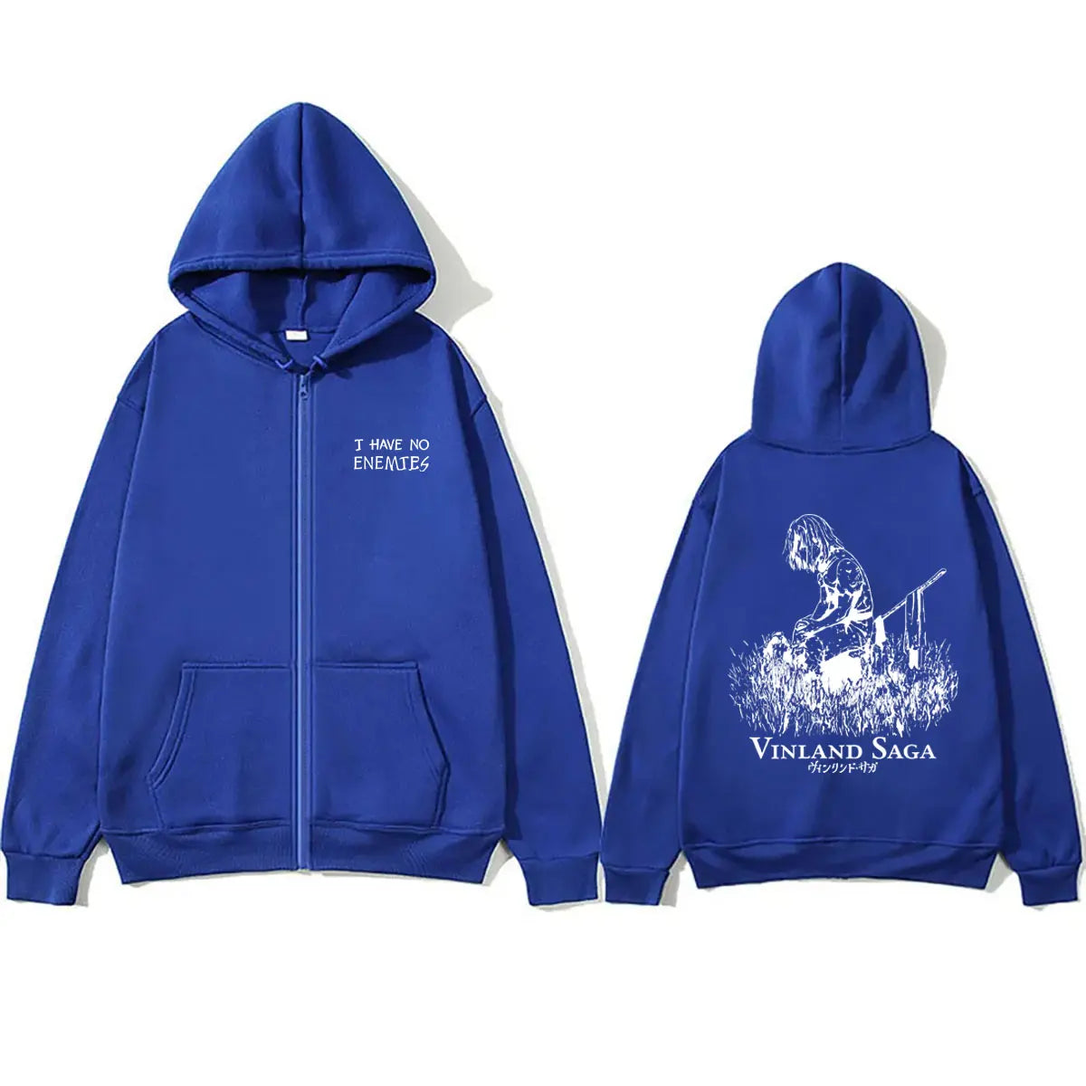 Anime Vinland: Saga Thorfinn I Have No Enemies Zipper Hoodie Men's Women Manga Casual Oversized Zip Up Jacket Male 90s Streetwear