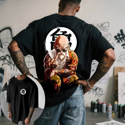 Dragon Ball: Summer Men's T-Shirt Anime Master Roshi Autumn Y2K Harajuku Boy Children's Parent-Child Trend Short Sleeve Winter