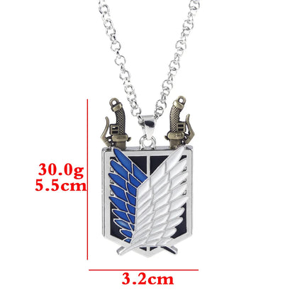 Attack on Titan: Necklace Shingeki No Kyojin Wings of Freedom Survey Sword Punk Necklace Pendant for Women Men Jewelry