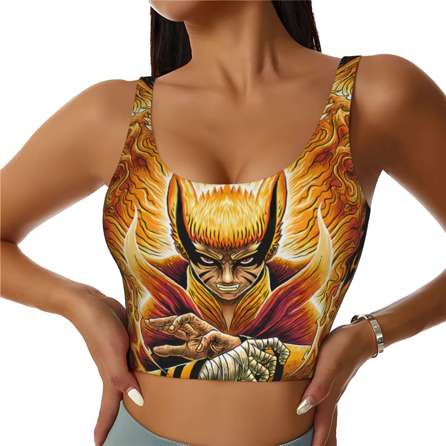 Naruto :Sasuke Uchiha Orochimaru  Sports Bra Women's Anime  Gym Workout Yoga Crop Top