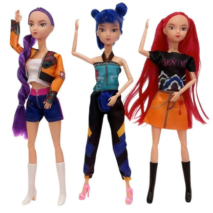 KPop Demon Hunters: Rumi Anime Figure HUNTRX Mira Zoey Action Figure Model Changeable Outfits Ornament Figurines Holiday Gifts