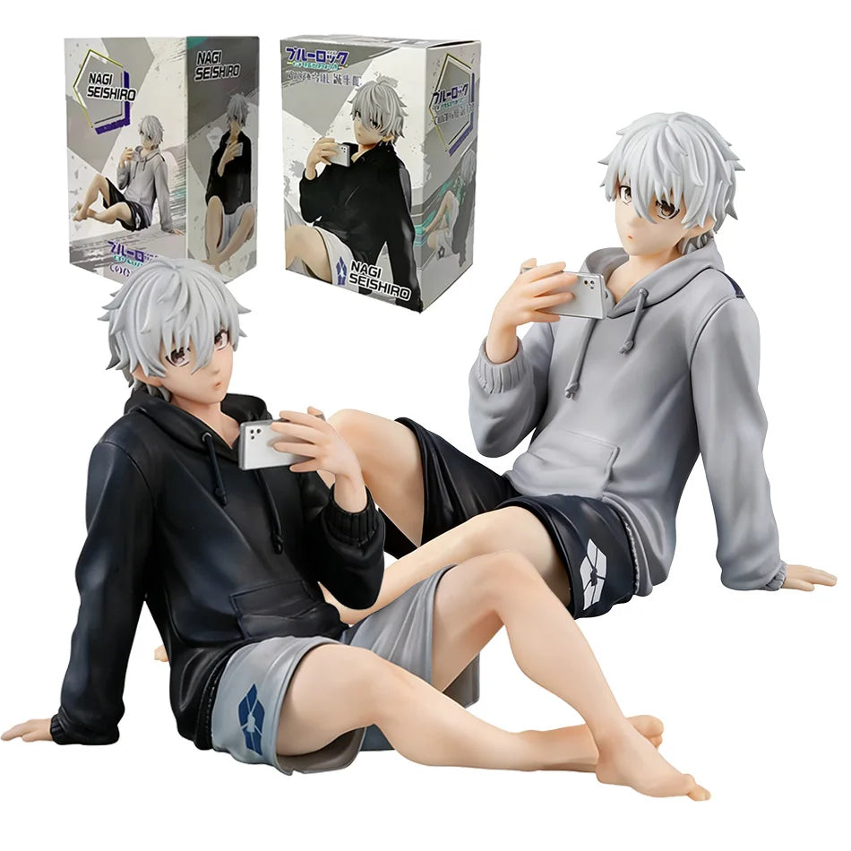 Blue Lock Nagi Seishiro Anime Figure Sitting Figurine PVC Collectible Model Kids Doll Toys Gifts