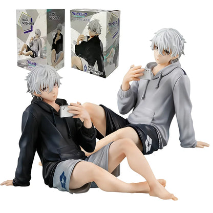 Blue Lock Nagi Seishiro Anime Figure Sitting Figurine PVC Collectible Model Kids Doll Toys Gifts