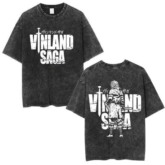Vinland Saga: T-shirt Manga Thorfinn Karlsefni Graphic Vintage Washed T Shirt Men's Women Casual Cotton Oversized T-shirts
