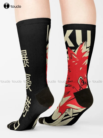 My Hero Academia: Bakugo Katsuki Vintage Art Socks Abstract Oil Painting