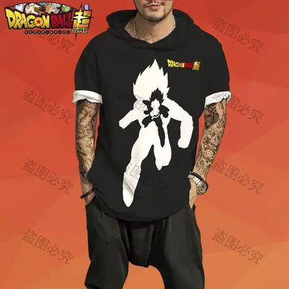 Dragon Ball: T-shirt Men Trend Z GOKU Men's Hooded Essentials 3XL Tops Fashion High Quality Harajuku Style Z Short Sleeve 2025