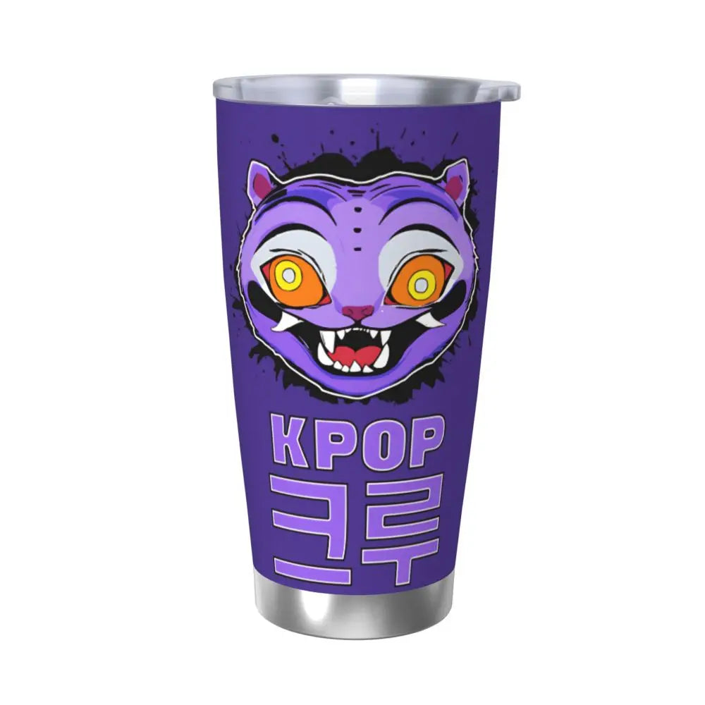 KPop Demon Hunters - Derpy  Insulated Tumbler with Lid Vacuum Thermal Mug Outdoor Travel Car Bottle Cup, 20oz