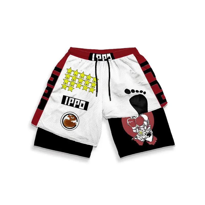 Hajime No Ippo: Custom Gym Compression Shorts Running Workout GYM Summer Shorts