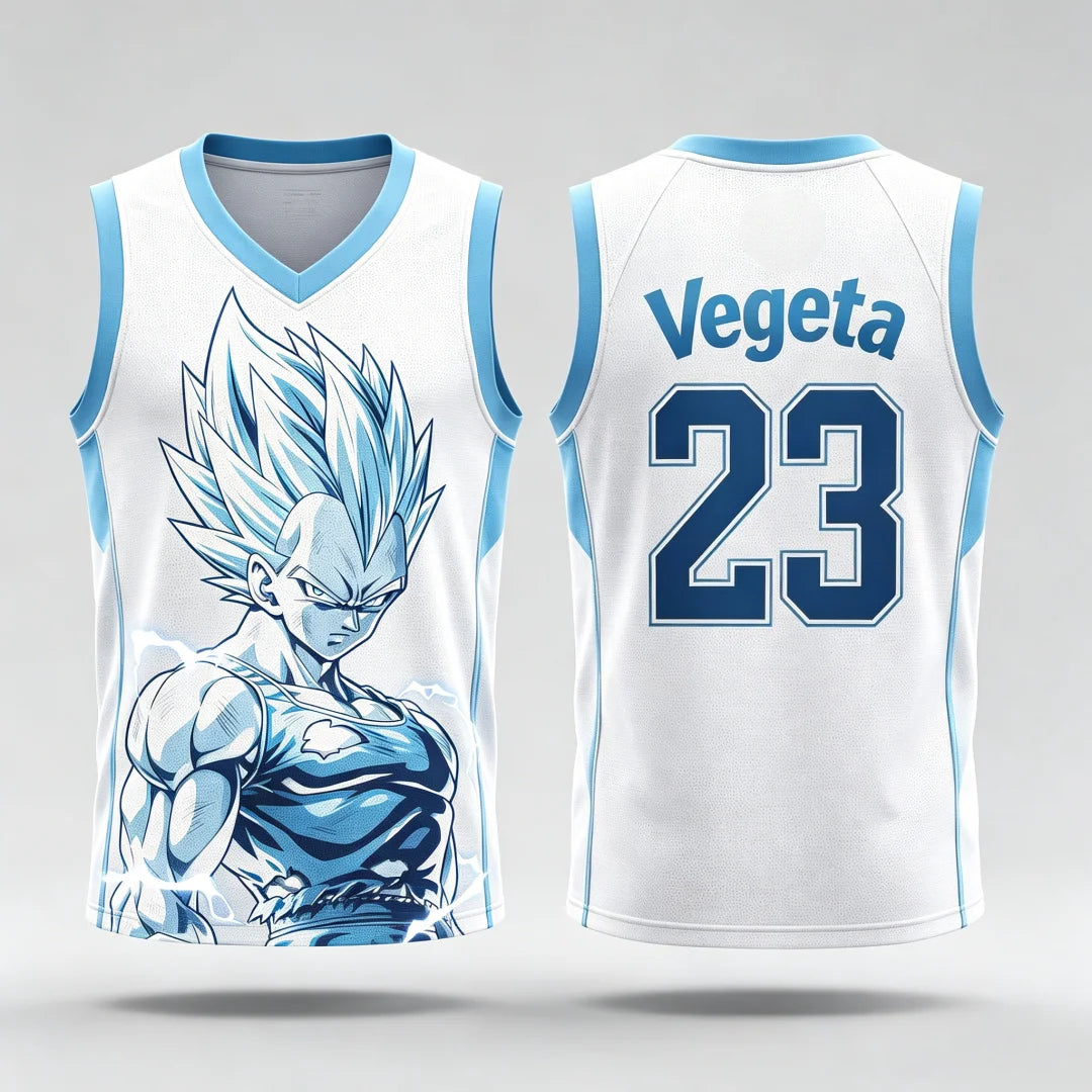 Dragon Ball: Vegeta Super Saiyan #23 Basketball Jersey Tank Top Anime Print Breathable Sportswear Unisex Streetwear for Fans Kids