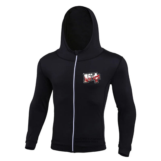 Baki: Print Fitness Running Jackets for Men Sports Athletic Hooded Coats Quick Dry Stretch Outwear Long Sleeve Zip Up Tops