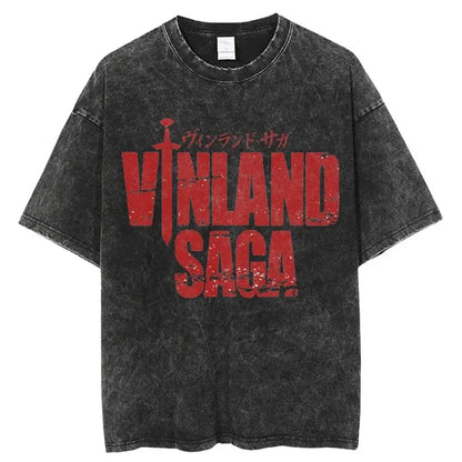 Vinland Saga: Manga T Shirt Men Women Washed Cotton T-shirt Harajuku Streetwear Men's Clothing Summer Casual Short Sleeve Tees