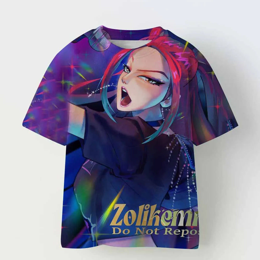 K Pop Demon Hunters: Children's T-shirts, fashionable T-shirts with movie themes, Short-Sleeved Fun T-shirt as a Gift"