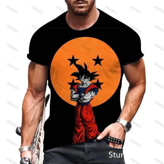 Dragon Ball: Men's 3D Printed Cartoon Tshirt Anime Z Tshirt Summer Harajuku Men Goku Clothes Super Saiya Short Sleeve T-shirt