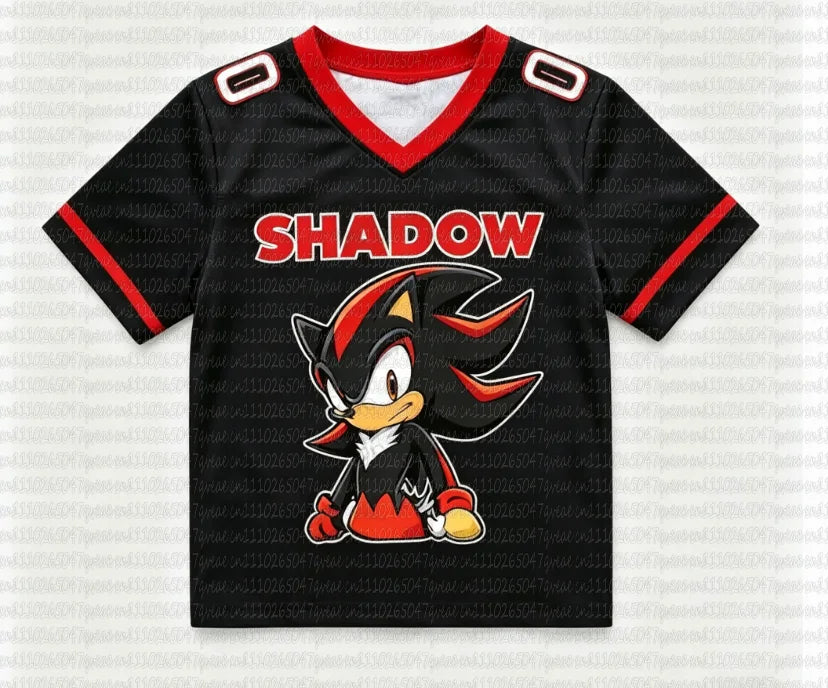 Sonic The Hedgehog: Summer Boy's Girls Casual Sports Style Sonic Print Short Sleeve V-Neck Men's Women's Casual T-shirt Tops