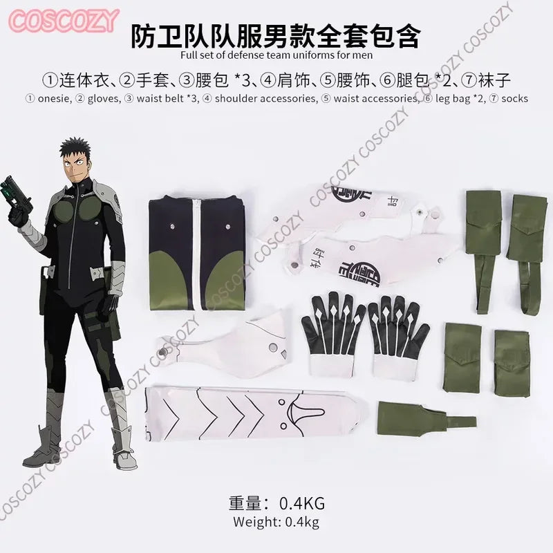 Kaiju No. 8 Kafka Hibino Mina Ashiro Cosplay Costume Wig Jumpsuit Uniform Bag Gloves Monster Sweeper Birthday Suit Props