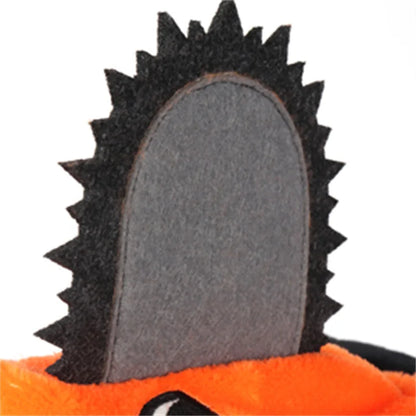 Chainsaw Man: DAZCOS  Pochita Peripheral Hat Denji Cosplay Soft Headgear Anime Orange Kigurumi Hat with Pochita Face Legs and Tail