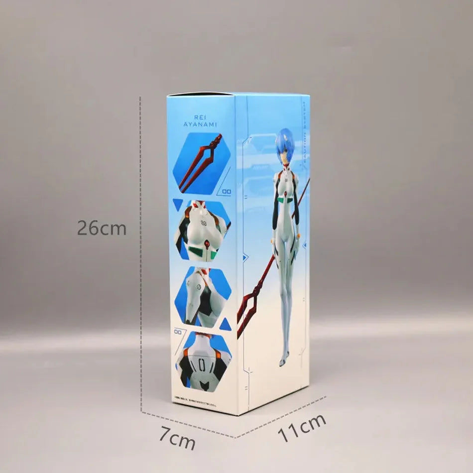 Neon Genesis Evangelion: 23cm Rei Ayanami  Action Figure with Spear of Longinus EVA Anime Collectible Model Toy Gift for Fans
