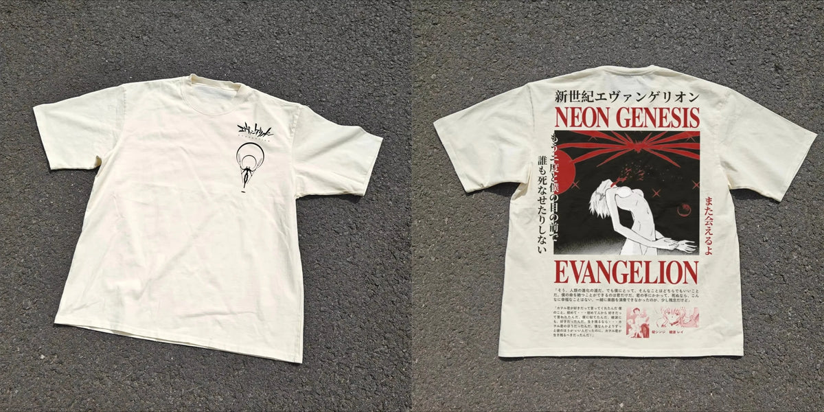 2026 new Neon Genesis Evangelion Third Impact Lilith Rei T-Shirt Heavyweight Baige Clothing Graphic Short Sleeve Shirt Men Women