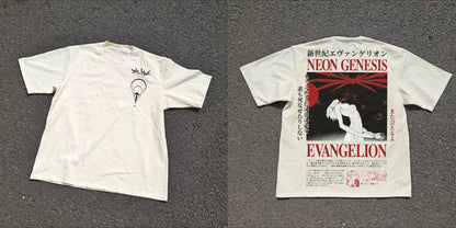 2026 new Neon Genesis Evangelion Third Impact Lilith Rei T-Shirt Heavyweight Baige Clothing Graphic Short Sleeve Shirt Men Women