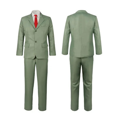 Spy x Family: Loid Forger Cosplay Costume Set Men Light Green Suit Twilight Outfit Shirt Pants Vest Red Tie Halloween