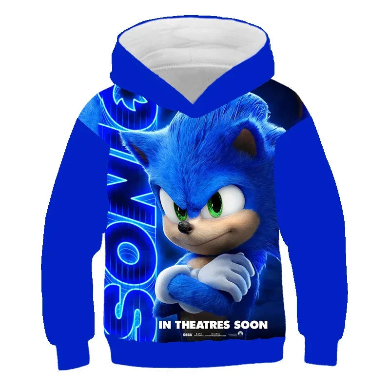 Sonic The Hedgehog: Children's Clothes Fashion Sonic Hoodie For Kids Boys Girls Children Autumn Long Sleeve Printed Anime Sweatshirts Cool Tops Tees