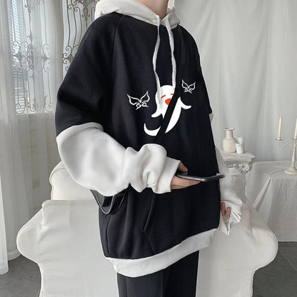 Genshin Impact: Harajuku Game Hoodies Men Xiao Mask Fangs Aesthetic Print Sweatshirt Long Winter Plus Size Streetwear Pullover