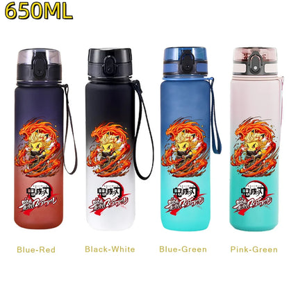 Demon Slayer: 650ML Kamado Tanjirou Water Bottle Kamado Nezuko Kochou Shinobu Fitness Drink Bottle Kettle Travel Office Jugs