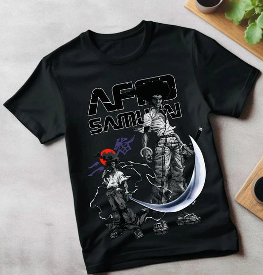 Afro Samurai :Graphic T-shirt Vintage Gothic Hip-Hop Ninja Unisex Oversized Crew Neck Cotton Short Sleeve Tee Tops Hot Sale