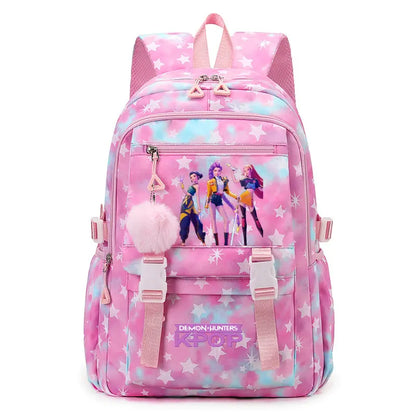KPop Demon Hunters: Student Backpack Large Capacity Schoolbag Teenagers Student Backpack Women's Travel Laptop Bagpack