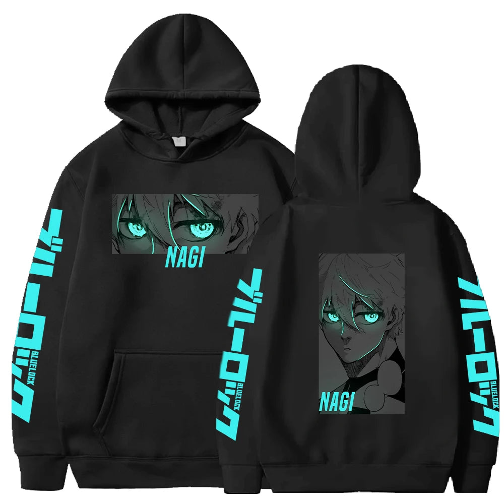 Blue Lock: Nagi Seishiro Manga Printed Hoodies for Men Women Harajuku Anime Sweatshirts Long Sleeves Fleece Warm Streetwear