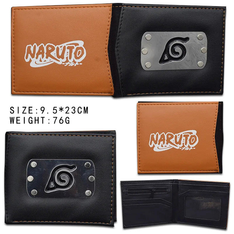 Naruto: Sasuke Cartoon PU Wallet Creative Simple Foldable Coin Purse Multifunctional Card Boys Gift