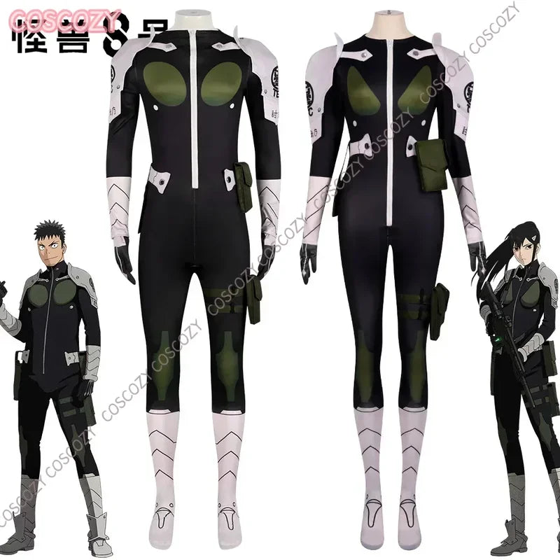 Kaiju No. 8 Kafka Hibino Mina Ashiro Cosplay Costume Wig Jumpsuit Uniform Bag Gloves Monster Sweeper Birthday Suit Props