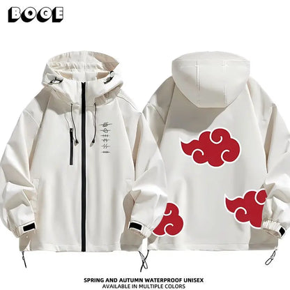 Naruto: Shippuden Akatsuki Organization Cartoon Jacket 2D Student Couple Hooded Coat Jacket Top Anime Peripheral Wholesale