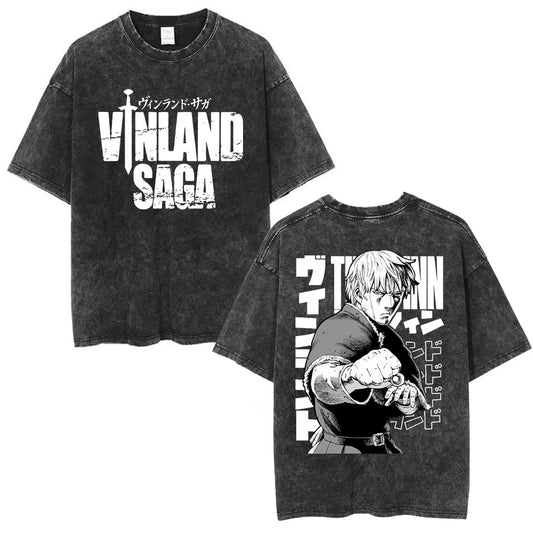 Vinland Saga: T-shirt Manga Thorfinn Karlsefni Graphic Vintage Washed T Shirt Men's Women Casual Cotton Oversized T-shirts