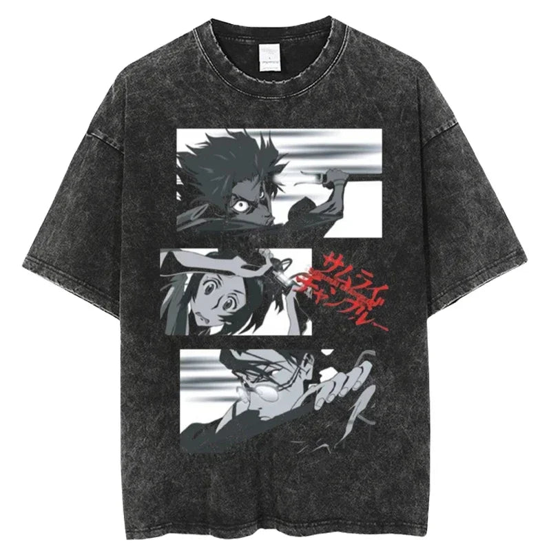 Samurai Champloo :T-Shirt Print T Shirt Fashion Hip Hop T-Shirts Streetwear Summer Casual Tops Unisex