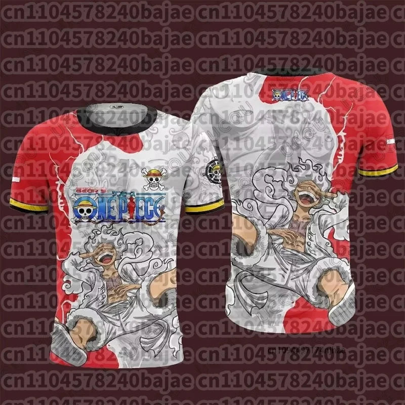 One Piece: Luffy Gear5 Man Football Jersey Summer T-shirt men Vintage Fashion Sport Women pulovers kids' tops t-shirt