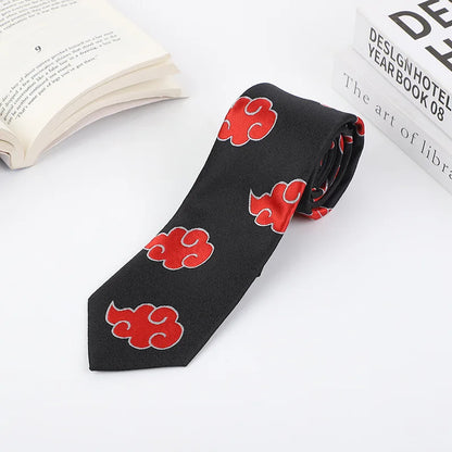 Naruto: Akatsuki Red Cloud Tie Ninja Neckcloth Accessories Carnival Gifts Tie 145cm