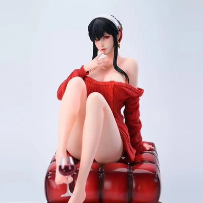 Spy x Family: Action Figure Red Sweater Drunk Style Model PVC Statue Figurine Collectible Model Toys