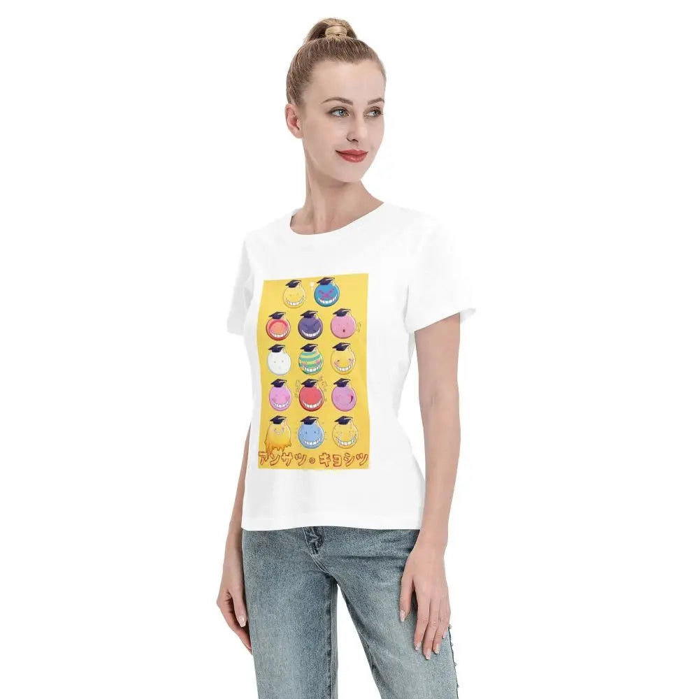 Assassination Classroom: Octopus Koro Sensei T-Shirt Women Short Sleeve T Shirts O-Neck Clothes Cotton Summer Tees Streetwear