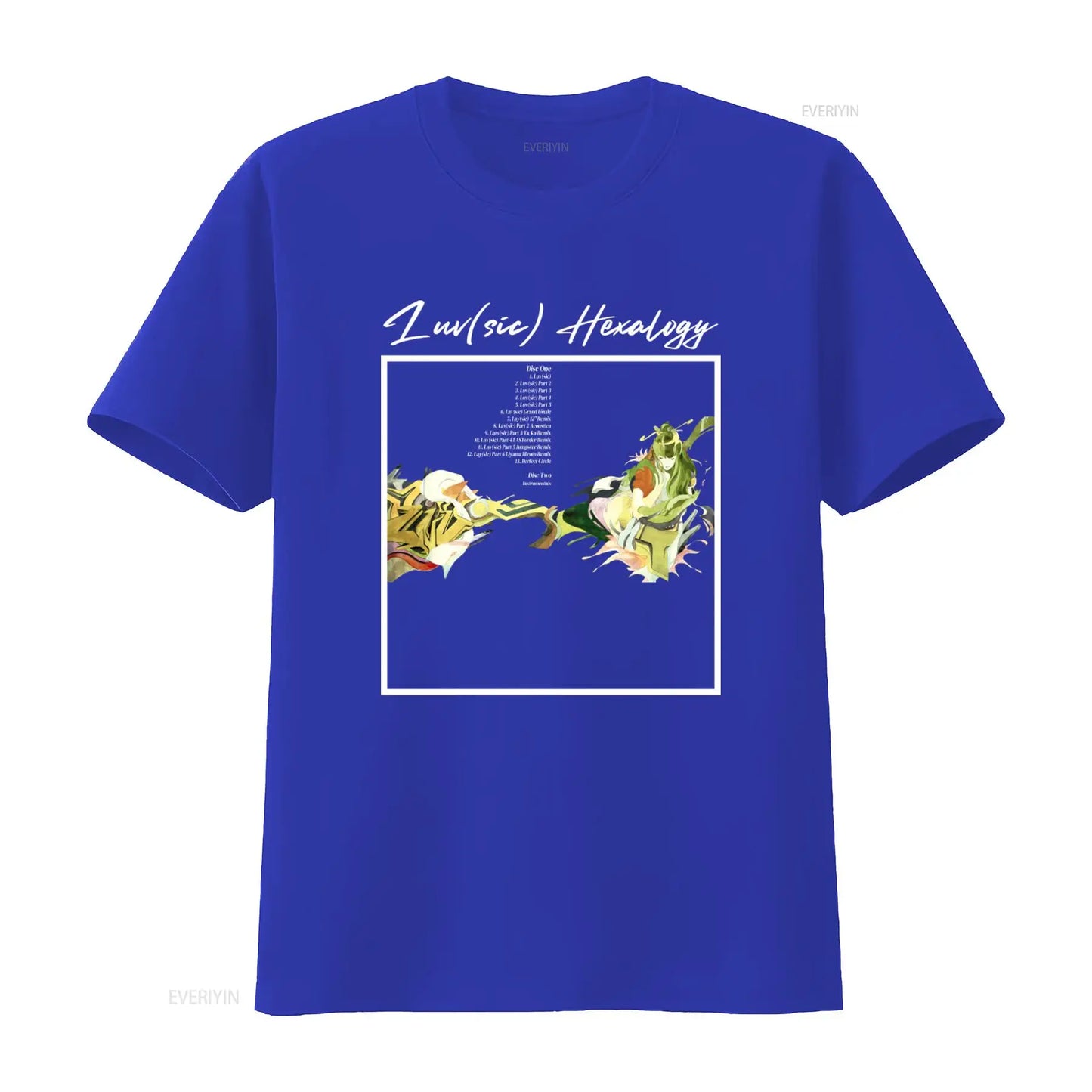 Samurai Champloo: Nujabes Luv Sic Hexalogy Tracklist T Shirt Pocket Back Print Shing02 Design Unique Music Themed vintage Washed Versatile