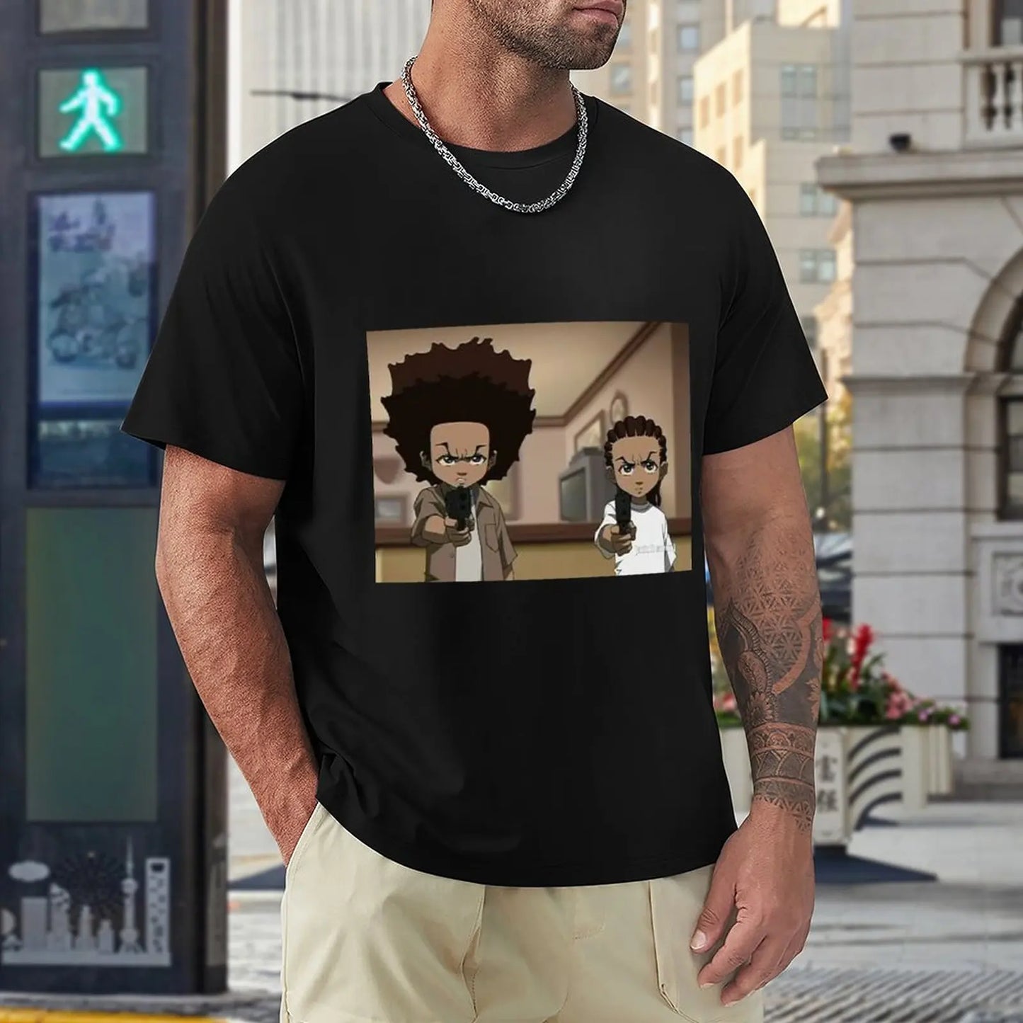 The Boondocks: Huey, and Riley T-Shirt o-neck