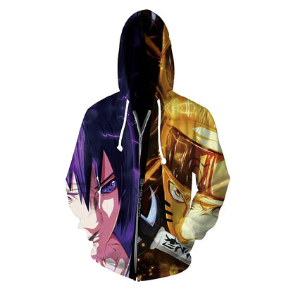 Naruto: Anie Zip Hoodie Jackets Cosplay Clothes Costumes Men Hoodies Sweatshirts Zipper Tops