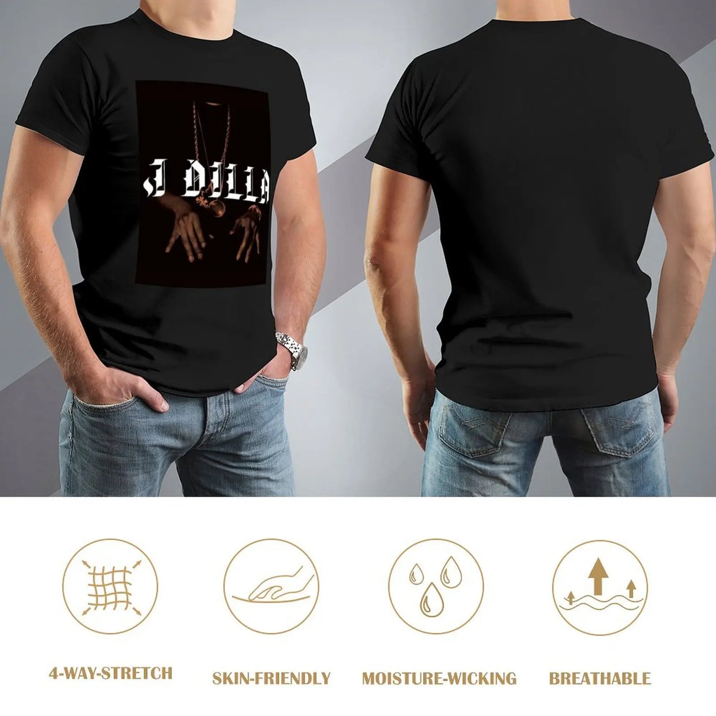 J Dilla: T-Shirt Big Size Short Sleeve Tee for Men