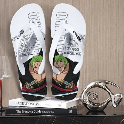 One Piece: Slides Luffy Cartoon Flip Flops Slippers - Non-Slip Outdoor Summer Sandals Unisex for Adults Cartoon eva slippers